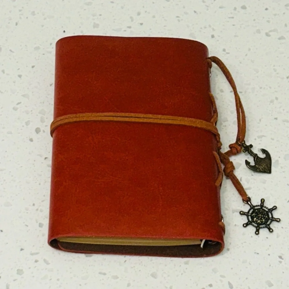 📒 Nautical Notebook Journal Leather Wrap With Refillable Paper NWT